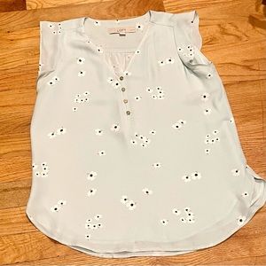Loft polyester floral light blue top xsp